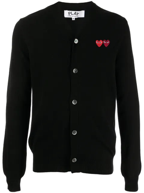Comme Des Garçons Play Double Heart cardigan