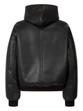 TOMBOY hooded faux leather jacket