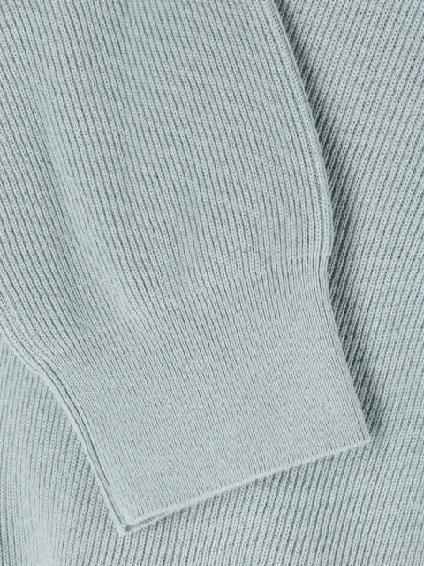 Closed ribbed-knit half-zip sweater