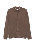 Eleventy ribbed-trim button-up cardigan