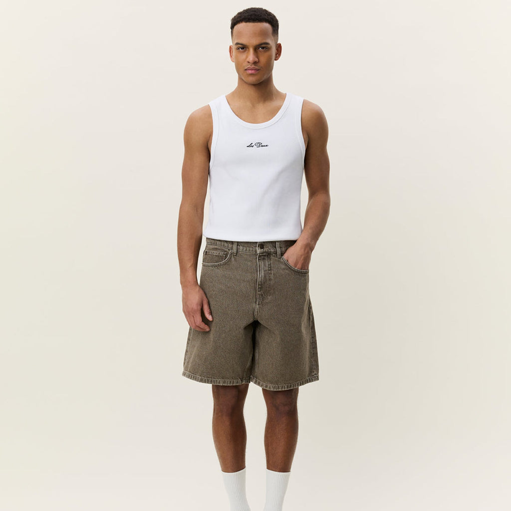 Les Deux Denim Shorts: Light Brown Denim Wash
