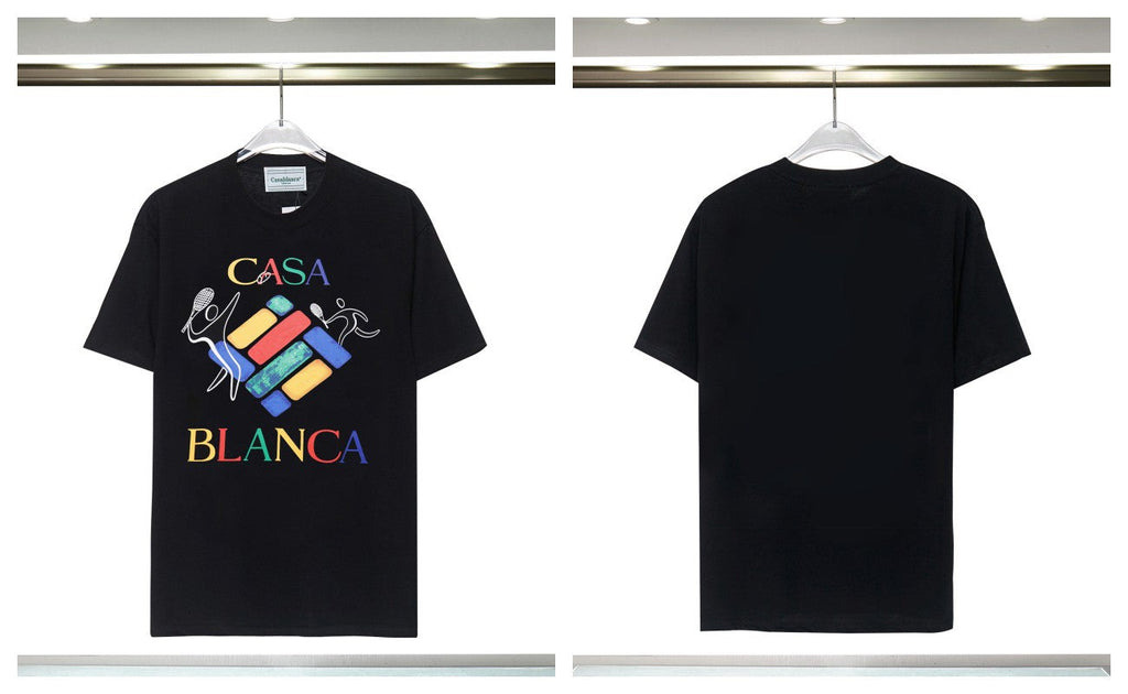 Casablanca Tennis Graphic T-Shirt Loose Oversized Short Sleeve Tee