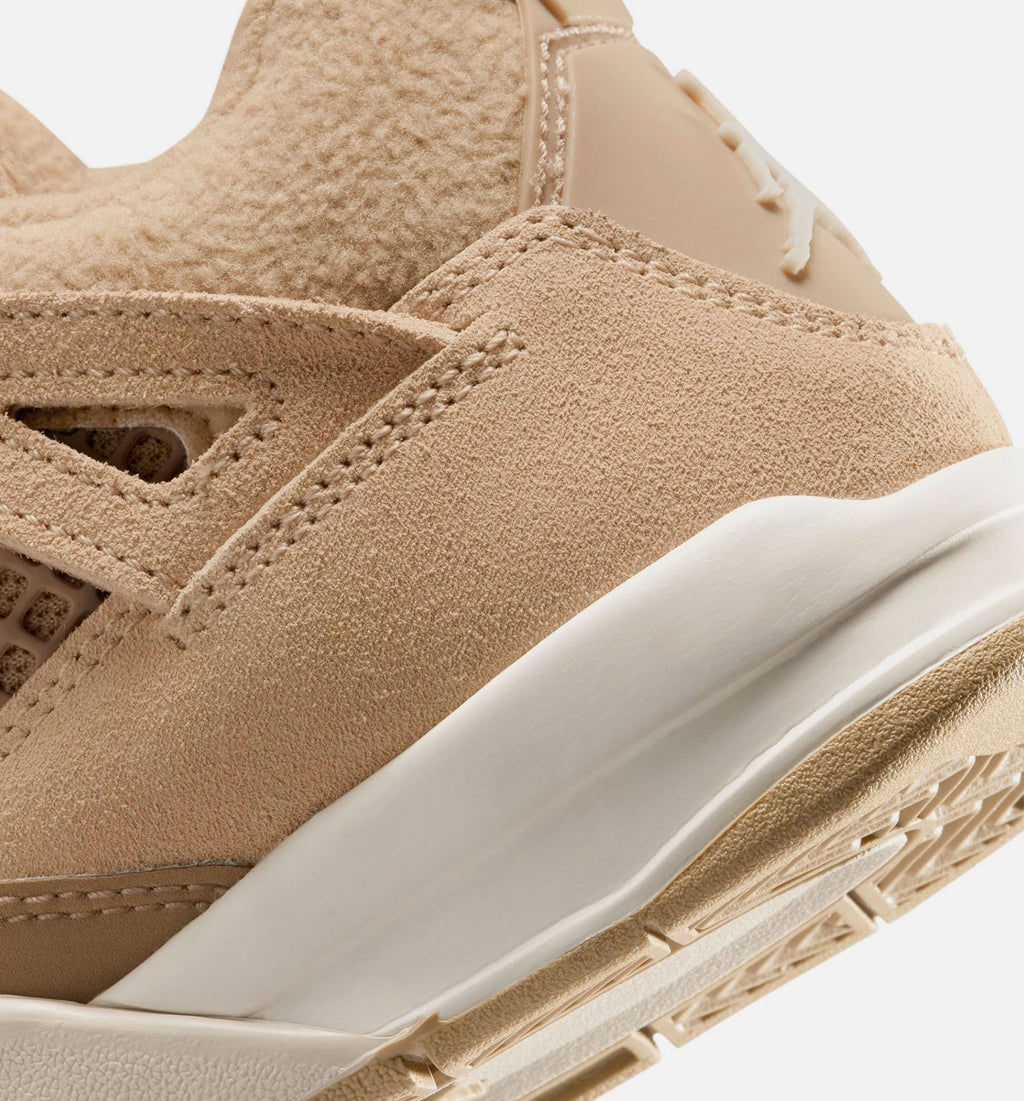 Air Jordan 4 Retro 'Cozy Girl' Preschool Lifestyle Shoes | Hemp / Light Orewood Brown