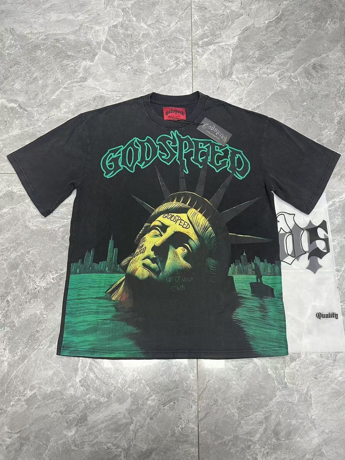 Godspeed Washed Black Rock Graphic T-Shirt