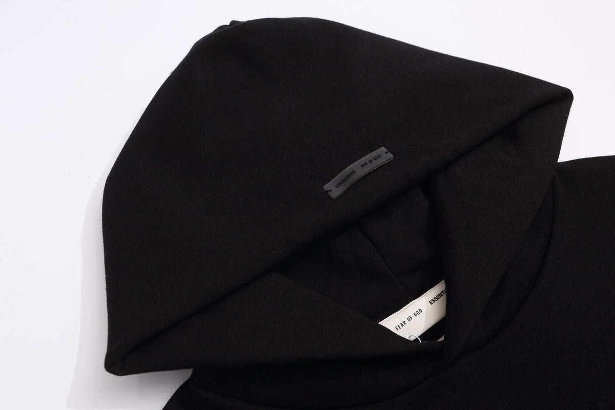 Fear of God Essentials Black Front Graphic Hoodie