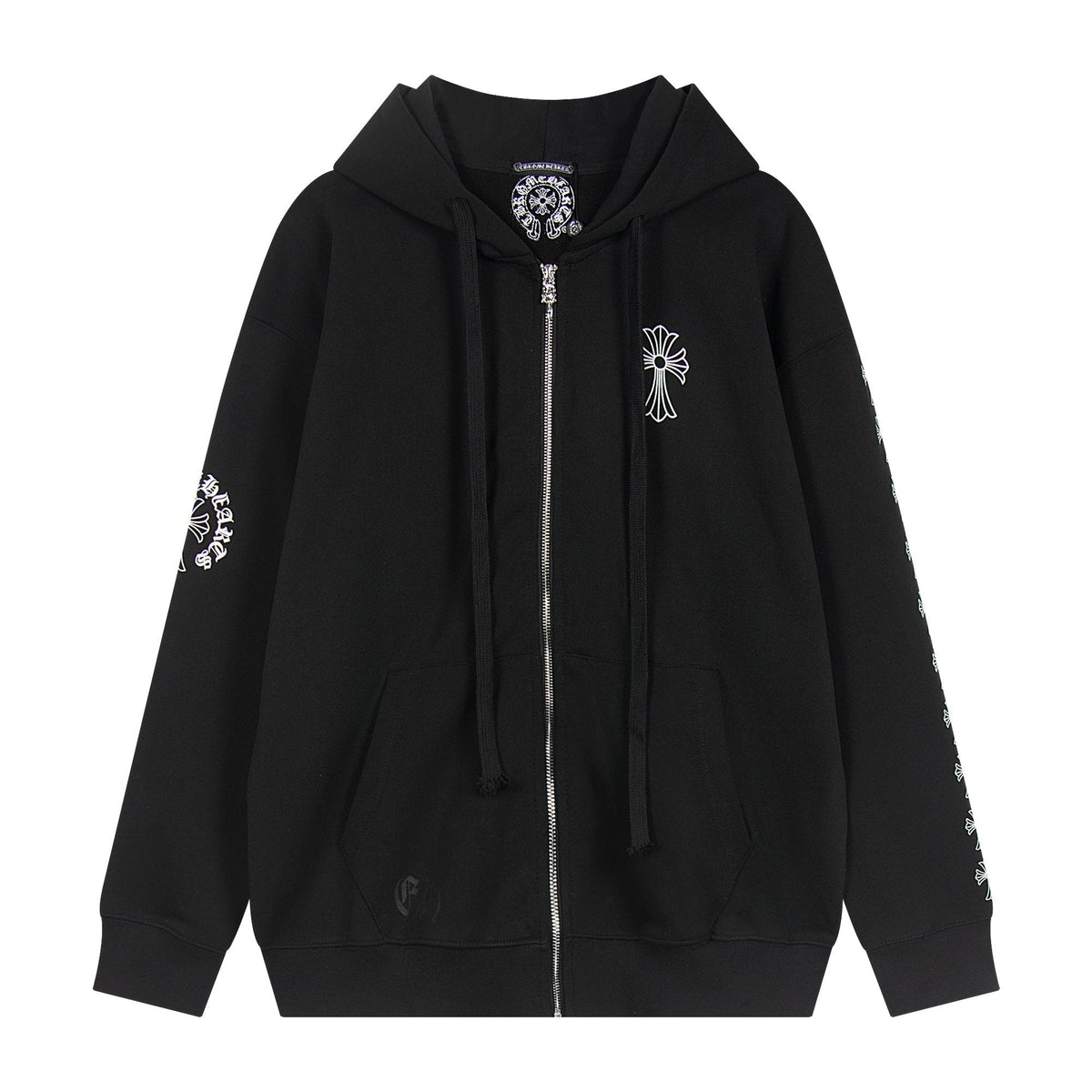 Chrome Hearts Horseshoe Cross Sanskrit Zip Hoodie