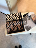 FENDI Black & Beige Monogram Scarf