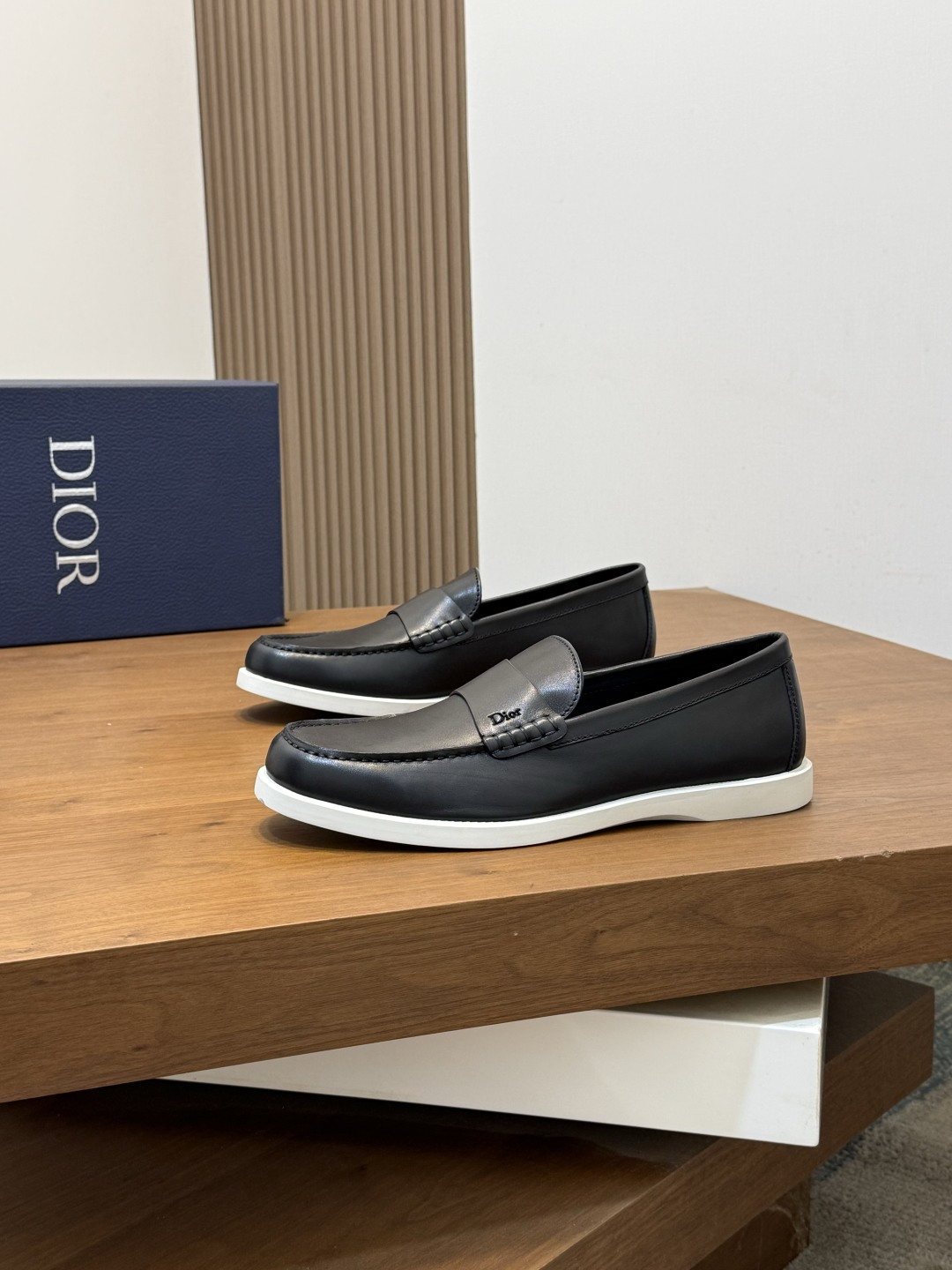 Dior Textured Leather Slip-On Shoes